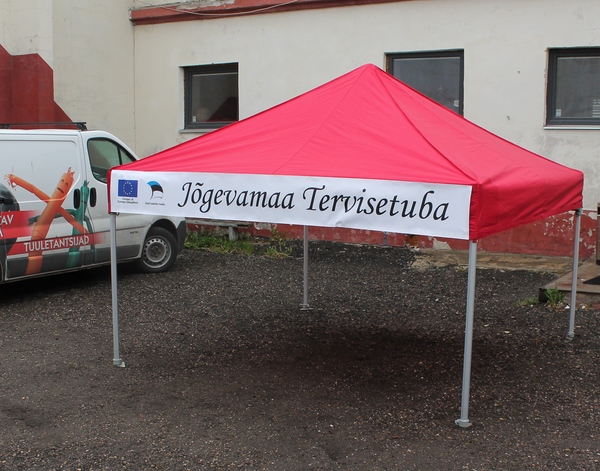 Pop up teltta mainosbannerilla Pop up teltta mainosbannerilla